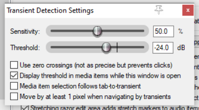 Editing Behavior Preferences screenshot