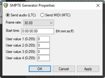Generating and Sending Timecode screenshot