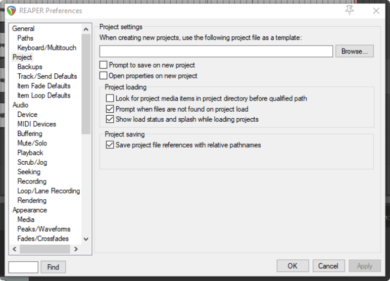 Creating a New Project screenshot