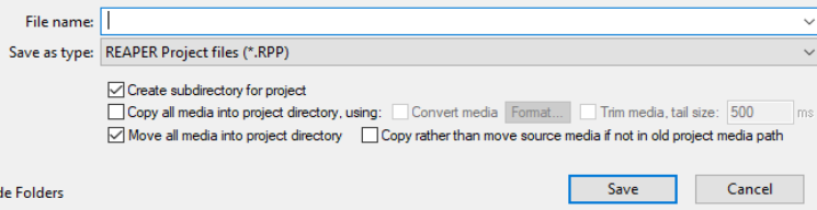 Saving the Project File screenshot