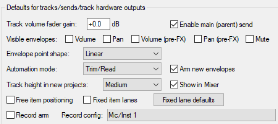 Track Preferences for Recording screenshot