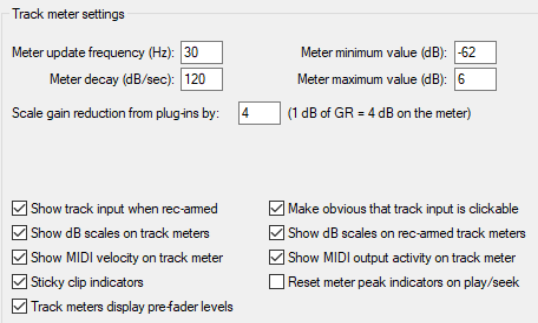 Track Preferences for Recording screenshot