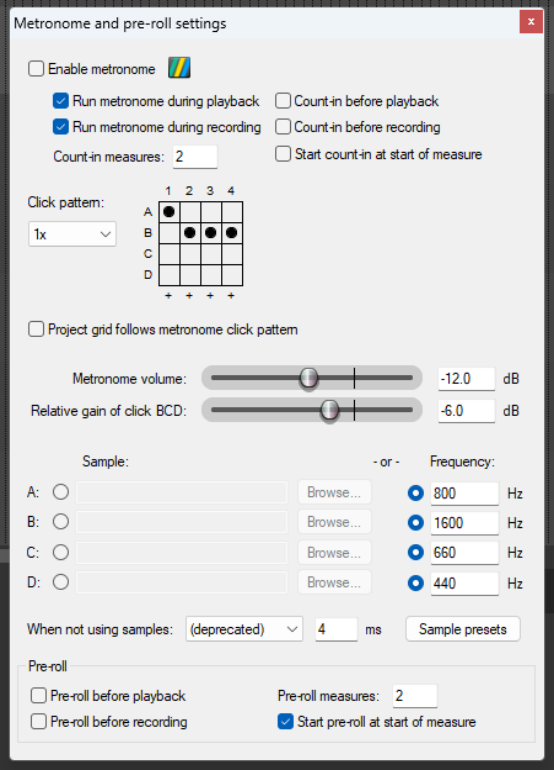 Using the Metronome screenshot