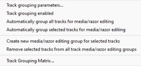Track Group Management from the Track Panel screenshot