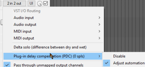 Plug-in Delay Compensation screenshot