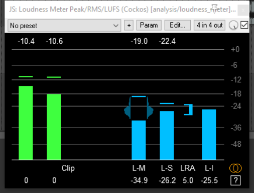 The JS Analysis Loudness Meter screenshot