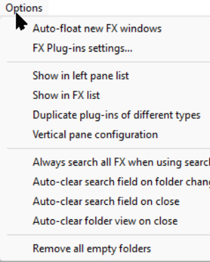 FX Browser Options screenshot