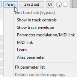 Managing FX Parameters screenshot