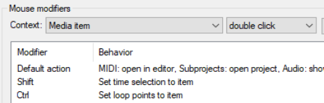 Customising Mouse Modifiers screenshot