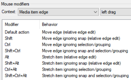 Customising Mouse Modifiers screenshot