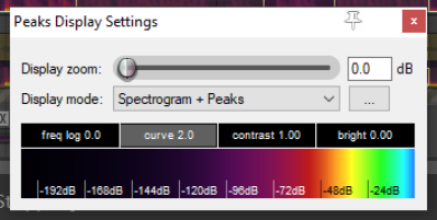 Normal Peaks and Spectral Peaks: Display Basics screenshot
