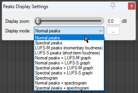 Normal Peaks and Spectral Peaks: Display Basics screenshot