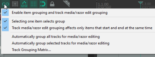 Media Item Editing with Track Group Items screenshot