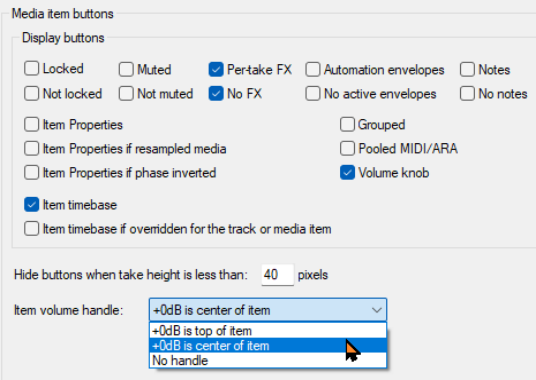Media Item Appearance Preferences screenshot